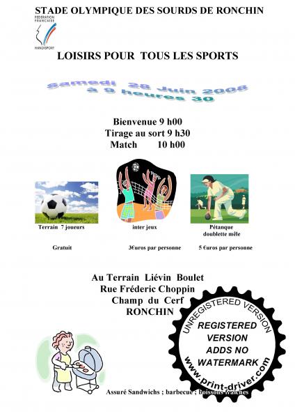 Le 28 Juin 2008 Loisirs pour tous Les Sports